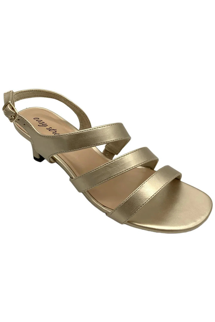 Easy Street Women's Como Heeled Sandals Champagne - Extra Wide